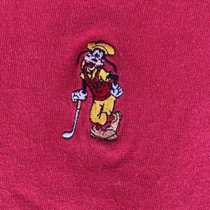 Disney Pink Short Sleeve Tee with Embroidered Golfer Motif